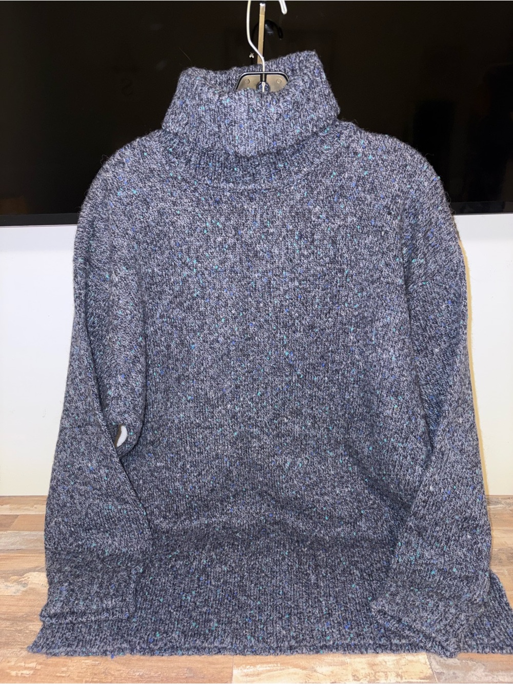 Vintage Express Tricott Wool Blue Turtleneck Sweater